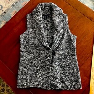 Chaps Navy Marled Knit‎ Shawl Collard Cardigan Vest